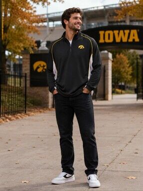 Men's Black & Gold Lightweight Team Quarter-Zip Pullover